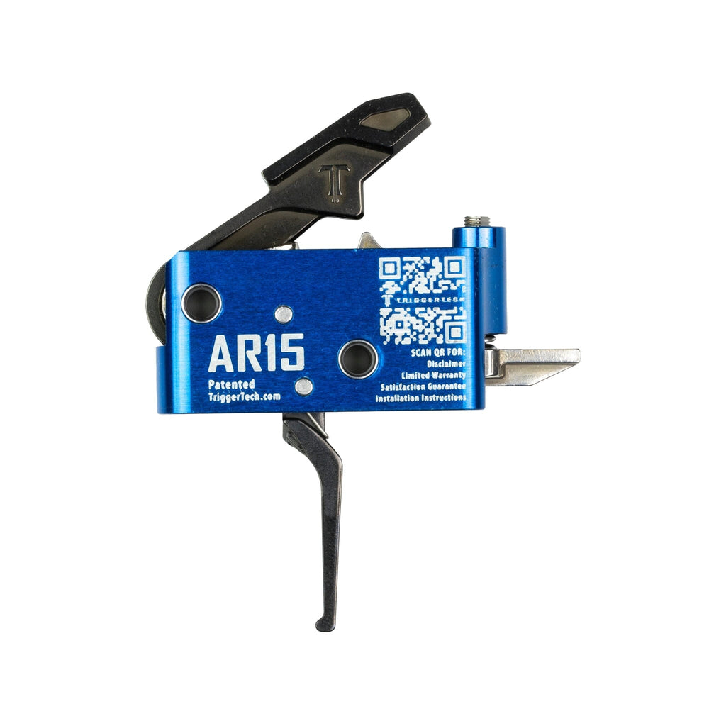 TriggerTech Diamond Single-Stage Trigger - AR-15 - Flat 1.5-4 lb - Blue/Black, side profile of the blue housing