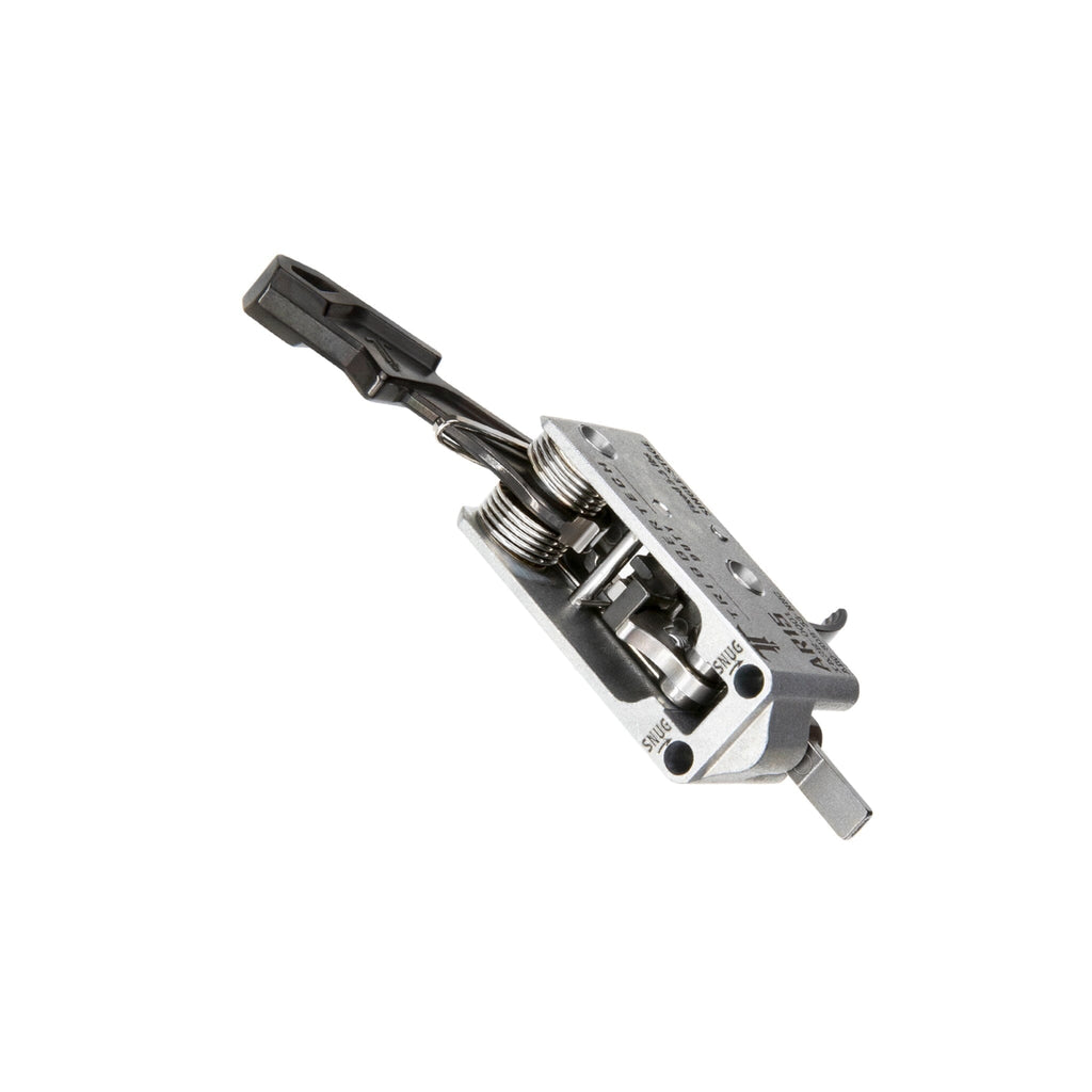 TriggerTech Duty Mil-Spec Single-Stage Trigger - AR-15 - Curved - Black, angled view from above showing the internals