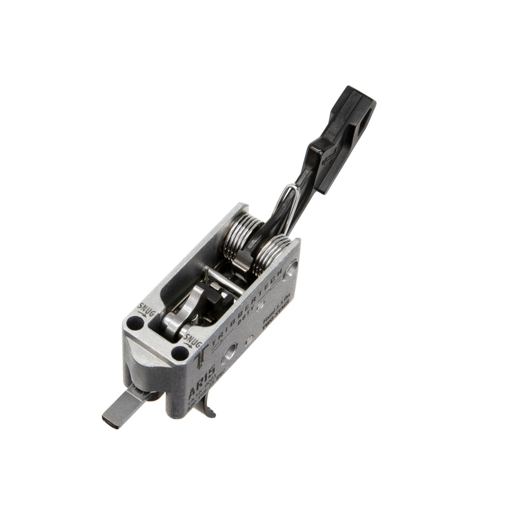 TriggerTech Duty Two-Stage Trigger - AR-15 - Curved - Black, angled view from above showing the internals