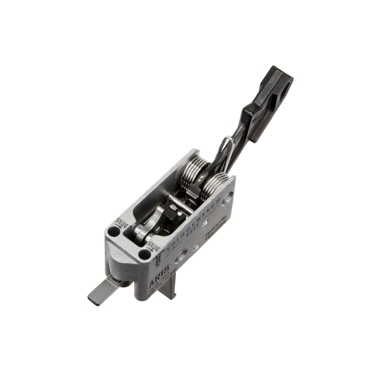 TriggerTech Duty Two-Stage Trigger - AR-15 - Flat - Black, angled view from above showing the internals